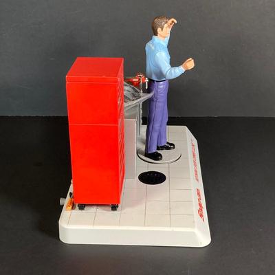 LOT 201: Snap-on Joe's Service "Nothing Even Comes Close" Motion Bank, #1 Worldwide Pennant, Business Card Holder /...