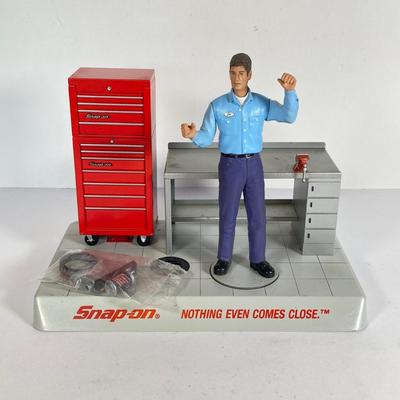 LOT 201: Snap-on Joe's Service "Nothing Even Comes Close" Motion Bank, #1 Worldwide Pennant, Business Card Holder /...