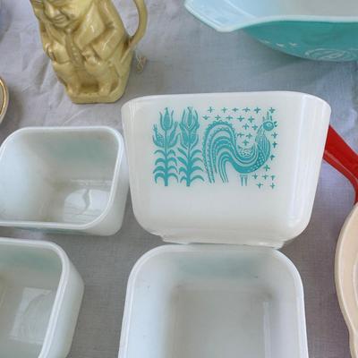 Pyrex, enamel cookware, beer steins