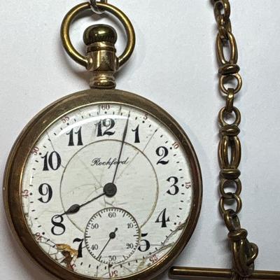 Rockford pocket watch with chain