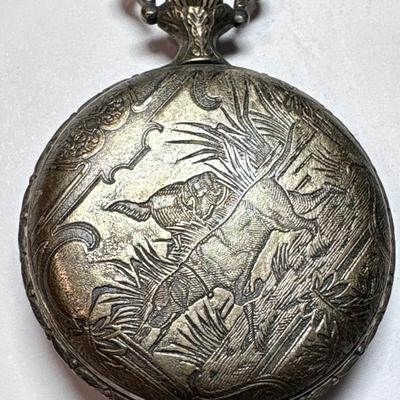Hunting themed Le Giant pocket watch