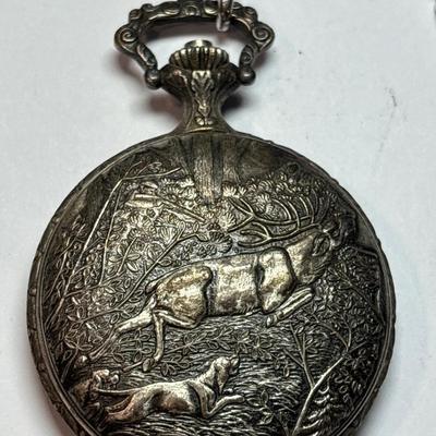 Hunting themed Le Giant pocket watch