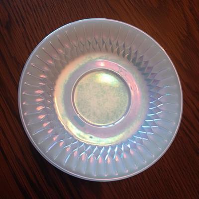 IRIDESCENT FEDERAL GLASSWARE IN "MOONGLOW" PATTERN WITH THUMBPRINT TUMBLERS