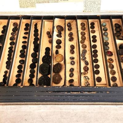 Lot #163 Antique Button Salesman Sample kit - FULL