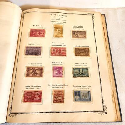 Lot #164 1960 Edition Scott's American Stamp Album - full of vintage postage stamps