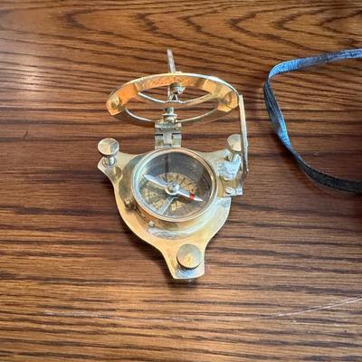 PITTSBURGH GOLD TONE NAUTICAL SUNDIAL AND COMPASS PLUS BINOCULARS