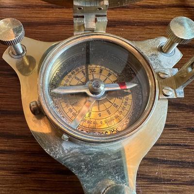 PITTSBURGH GOLD TONE NAUTICAL SUNDIAL AND COMPASS PLUS BINOCULARS