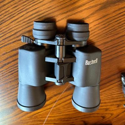 BUSHNELL 10X-30X50 BINOCULARS AND A MILITARY STYLE SURVIVAL TOOL