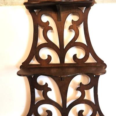 Lot #167 Open Fretwork Vintage Corner What Not Shelf