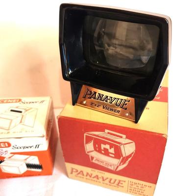 Lot #168 Pana-Vue Slide Viewer in Box along with 2 other vintage slide viewers