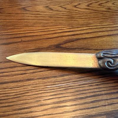 ORNATE DAGGER AND A RAM HEAD HANDLE FIXED BLADE KNIFE
