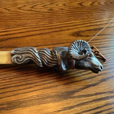 ORNATE DAGGER AND A RAM HEAD HANDLE FIXED BLADE KNIFE