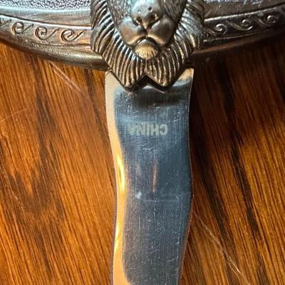 ORNATE DAGGER AND A RAM HEAD HANDLE FIXED BLADE KNIFE