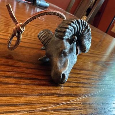 ORNATE DAGGER AND A RAM HEAD HANDLE FIXED BLADE KNIFE