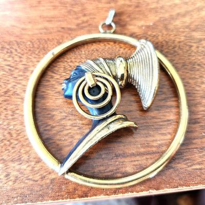 Lot #171 Nubian Head Pendant - Mid Century - Scarce