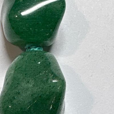 Genuine vintage Jade necklace with silver clasp