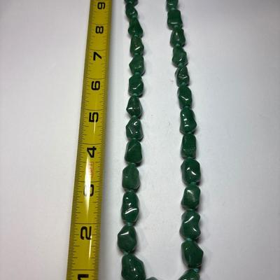 Genuine vintage Jade necklace with silver clasp