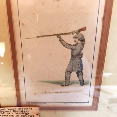 Lot #173 Vintage Double Framed Print - 1862 Bayonet Exercises