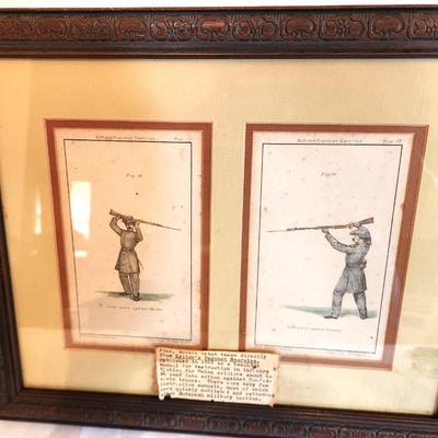Lot #173 Vintage Double Framed Print - 1862 Bayonet Exercises