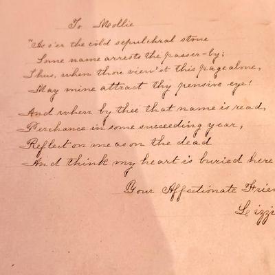 Lot #176 Antique Autograph Album Pensez a Moi (Think of Me) - 1869