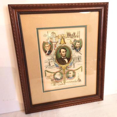 Lot #179 Color Lithograph "Distinguished Americans of the Century" dated 1900