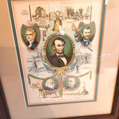 Lot #179 Color Lithograph "Distinguished Americans of the Century" dated 1900