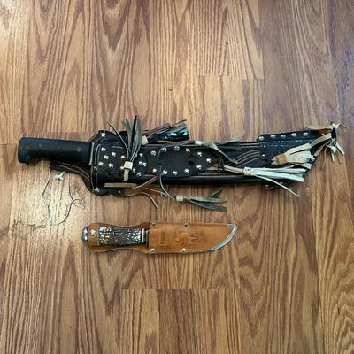 PROMEDOCA MACHETE AND A SOLINGEN FIXED BLADE KNIFE
