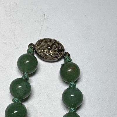 Vintage Green & Cinnamon Jade beaded necklace