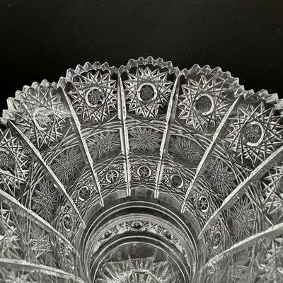 Ceska Cut Crystal Pedestal Vase