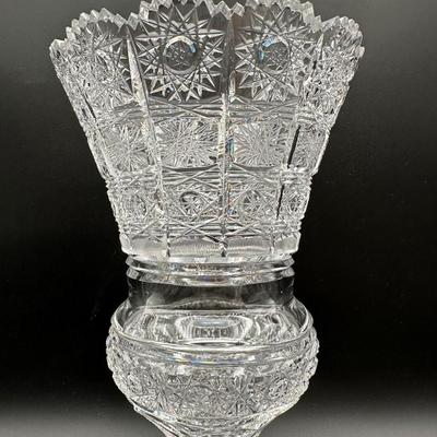 Ceska Cut Crystal Pedestal Vase