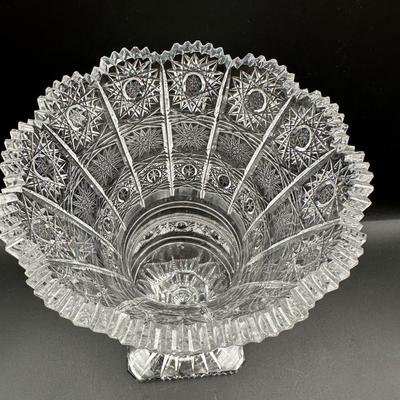 Ceska Cut Crystal Pedestal Vase