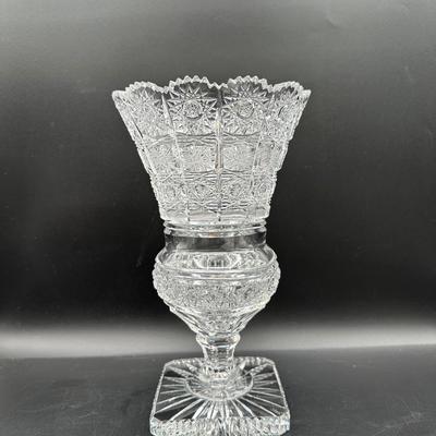 Ceska Cut Crystal Pedestal Vase