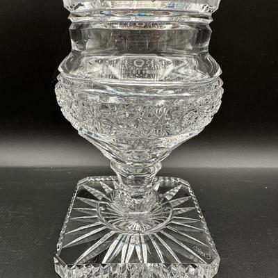 Ceska Cut Crystal Pedestal Vase