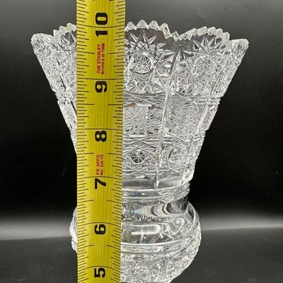 Ceska Cut Crystal Pedestal Vase