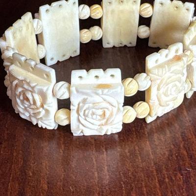 Bone carved bracelet