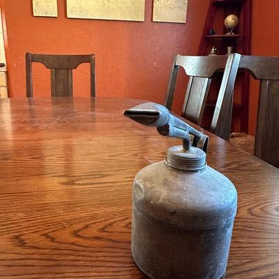 ANTIQUE STEAM ATOMIZER AND A VINTAGE PUMP OIL CAN