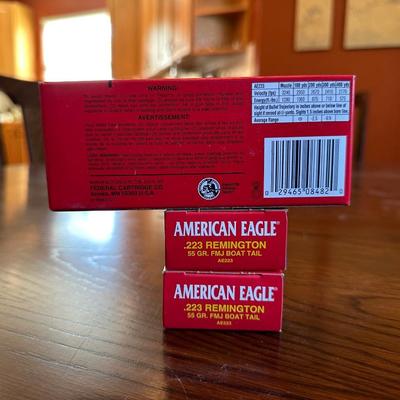 3 BOXES OF AMERICAN EAGLE .223 REMINGTON