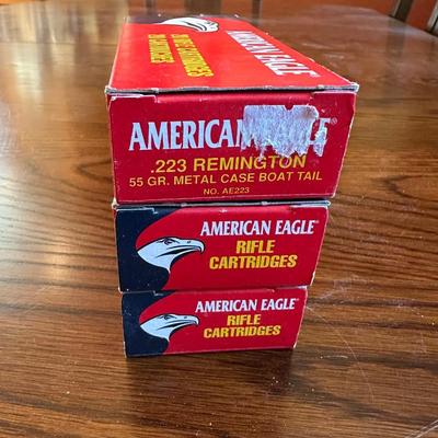 3 BOXES OF AMERICAN EAGLE .223 REMINGTON