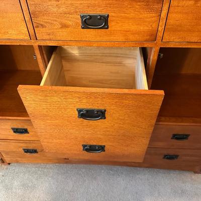 MISSION STYLE DRESSER WITH MIRROR