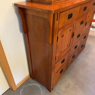 MISSION STYLE DRESSER WITH MIRROR