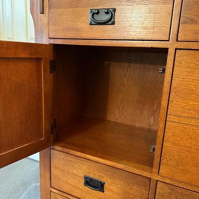 MISSION STYLE DRESSER WITH MIRROR