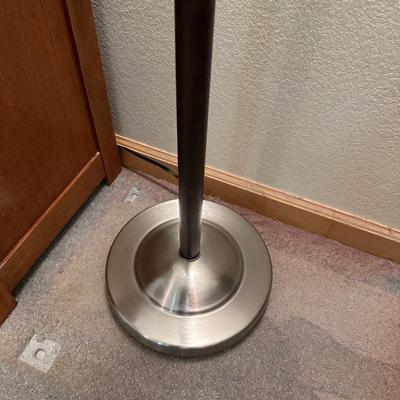 MISSION STYLE NIGHTSTAND AND DOUBLE LIGHT FLOOR LAMP