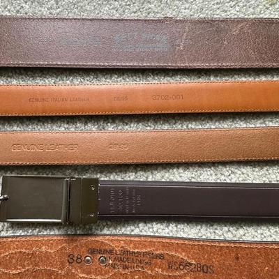 A COLLECTION OF MEN'S LEATHER BELTS SIZE 38