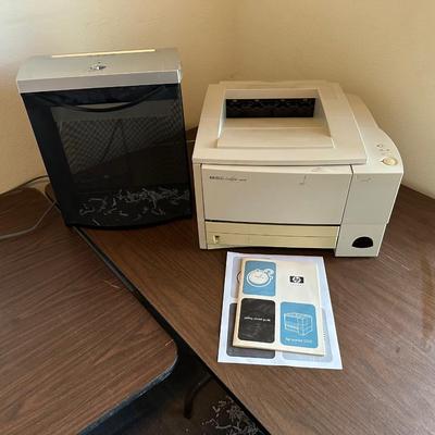 HP LASERJET 2200D PRINTER AND A PRIVACY GUARD PAPER SHREDDER