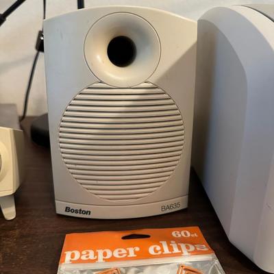 HP LASERJET 1020, BOSTON SPEAKERS & VARIOUS OFFICE SUPPLIES