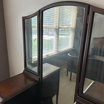 ANTIQUE VANITY WITH STOOL