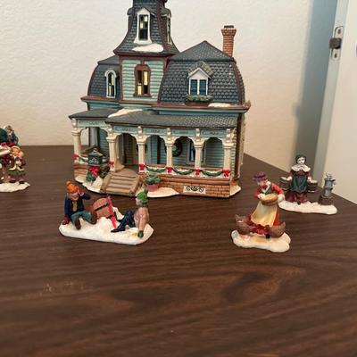 2 CHRISTMAS VILLAGE BUILDINGS WITH EXTRAS