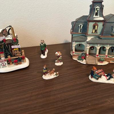 2 CHRISTMAS VILLAGE BUILDINGS WITH EXTRAS