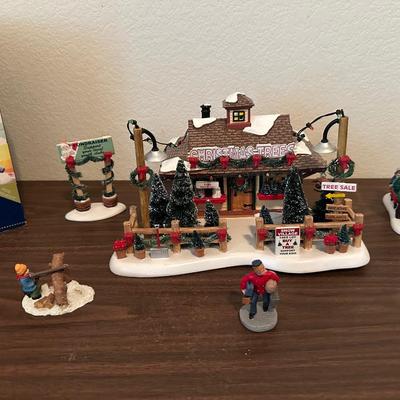 2 CHRISTMAS VILLAGE BUILDINGS WITH EXTRAS