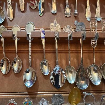 SOUVENIR SPOONS WITH A WALL HUNG HOLDER